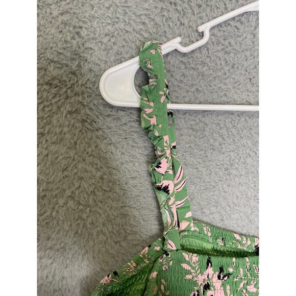 Torrid womens 3X green floral sun dress lined ruffle smocked midi lightweight - Picture 5 of 12